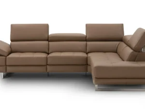 Velari Annalaise Italian Leather Recliner Sectional – Caramel