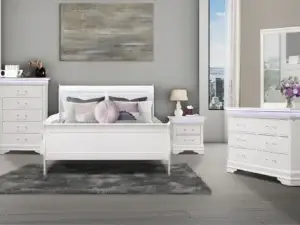 Charlie White Queen Bedroom Set with LED Lights