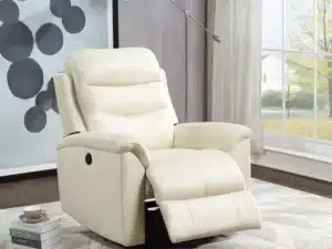 Velari Beige Top Grain Leather Match Power Recliner
