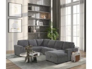 Velari Grey Sectional with Pull-Out