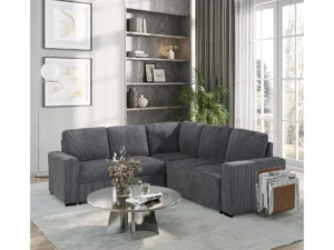 Velari Grey Sectional without Chaise and with Pull-Out