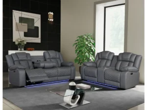 Velari Polaris Power Reclining Living Room Gray Set
