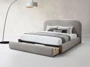 Velari Gray Fabric Storage Upholstered Bed