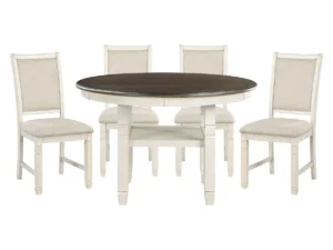 Velari's Homelegance Modern White Round 5-Piece Dining Set