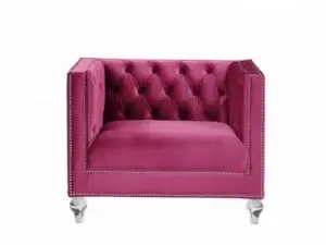 Velari Burgundy Velvet Accent Chair