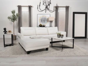 Velari Caspian Curved Chaise Sectional Sofa – White Elegance